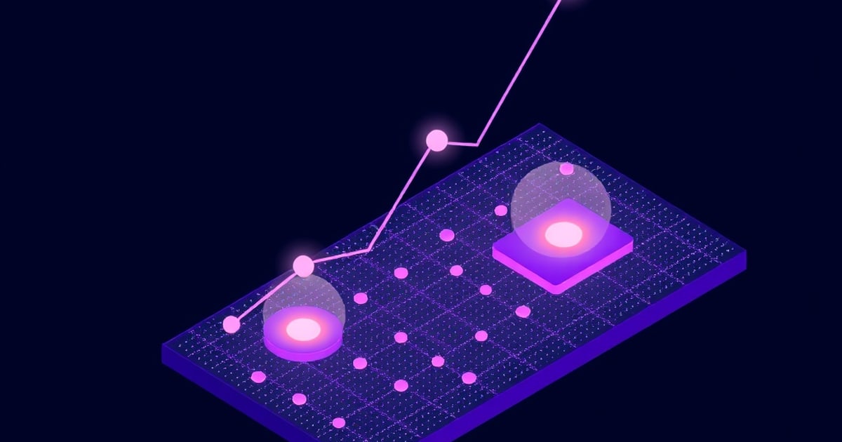 Isometric illustration of a warning-marked shield on a circuit-traced platform of linked cubes, representing ML model supply chain attack paths