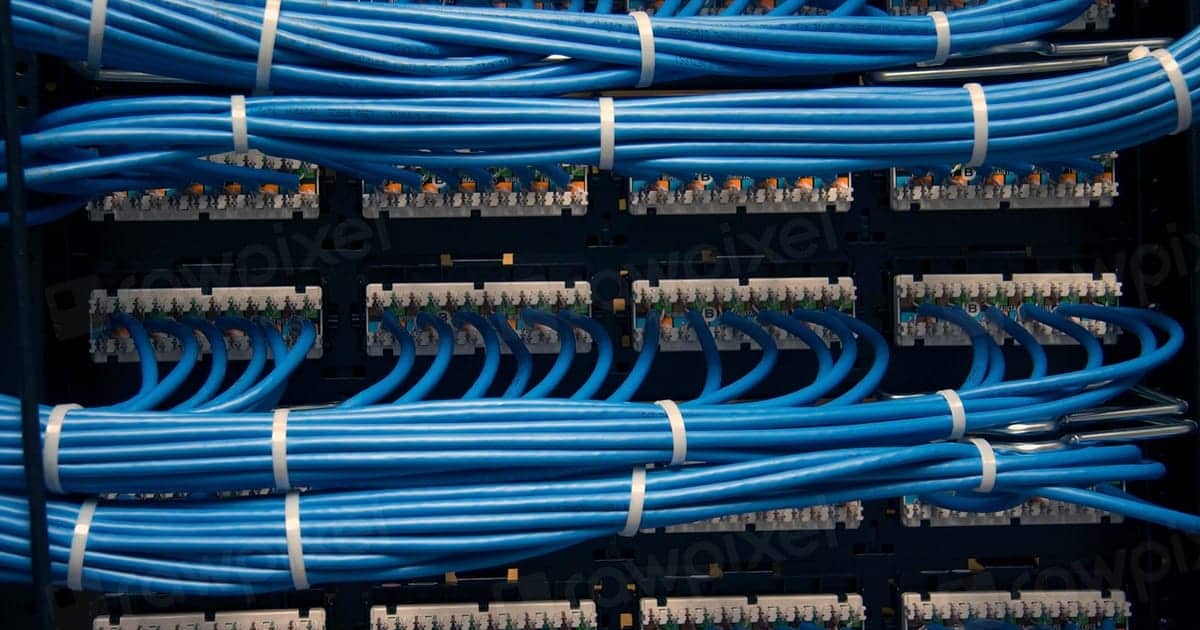 Blue computer wires