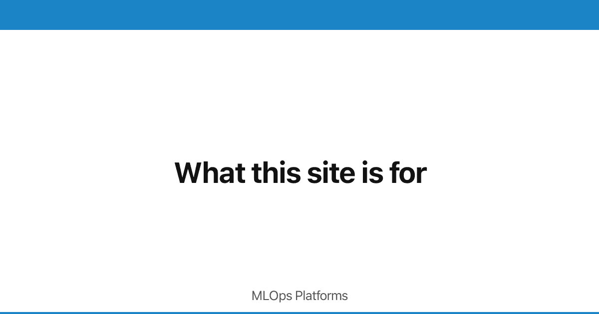 What this site is for